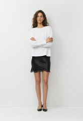 Downtown Satin Skirt - BLACK
