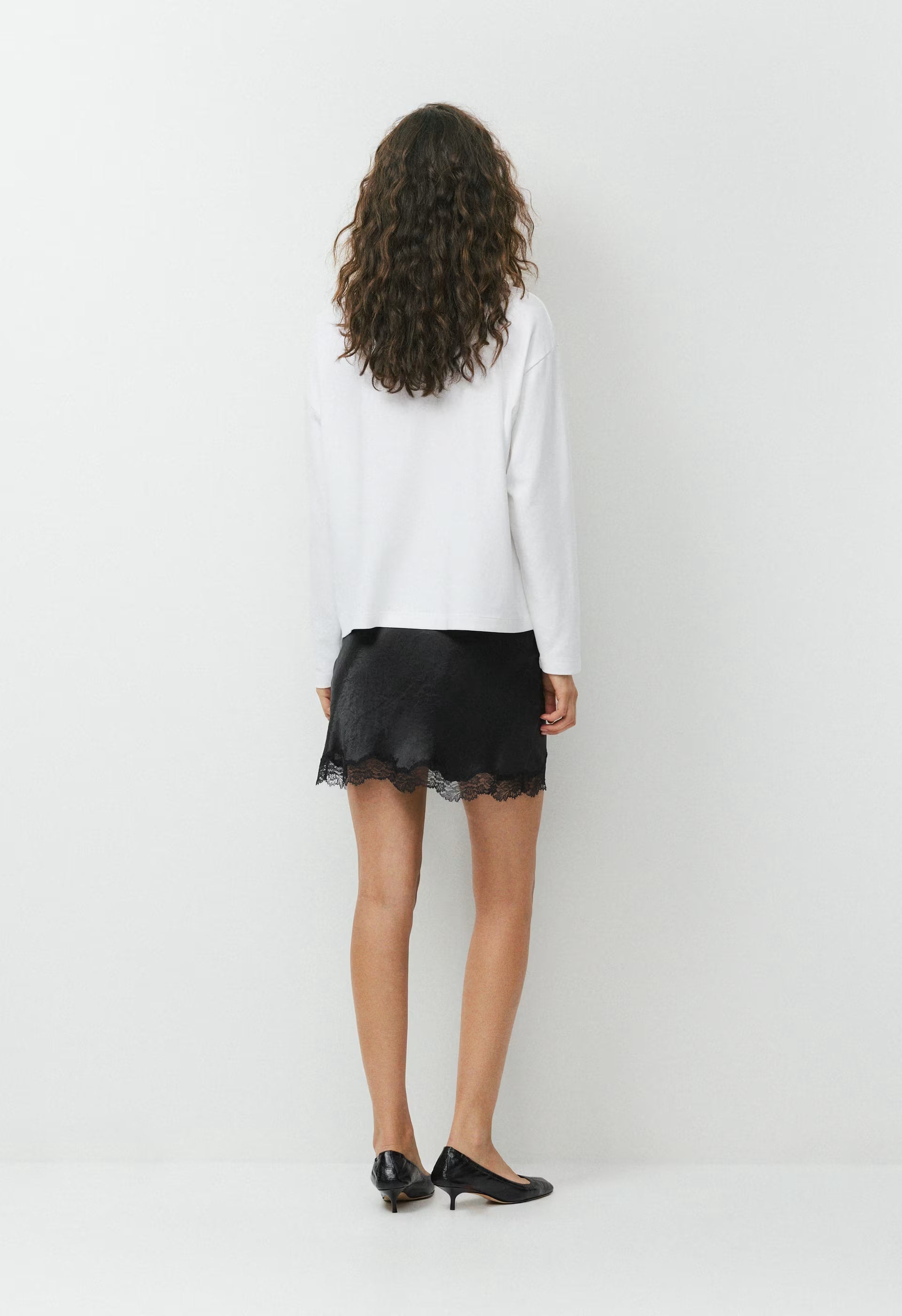 Downtown Satin Skirt - BLACK