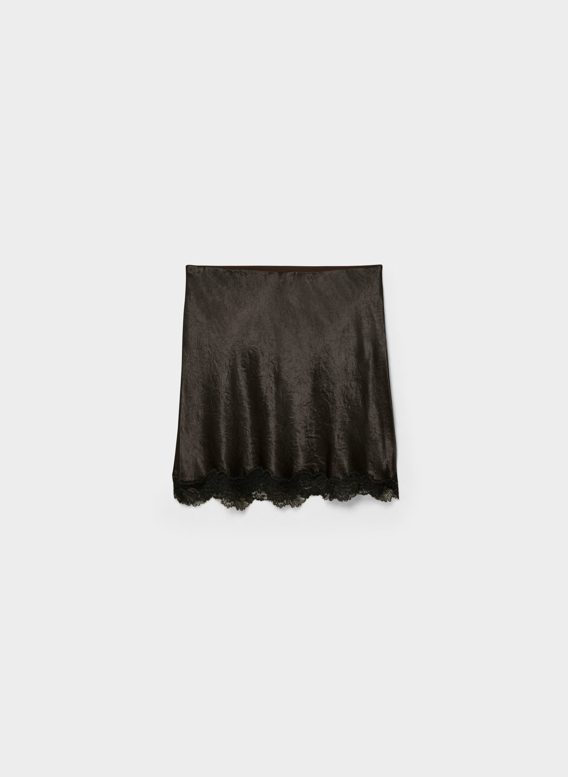 Downtown Satin Skirt - DARK COFFEE