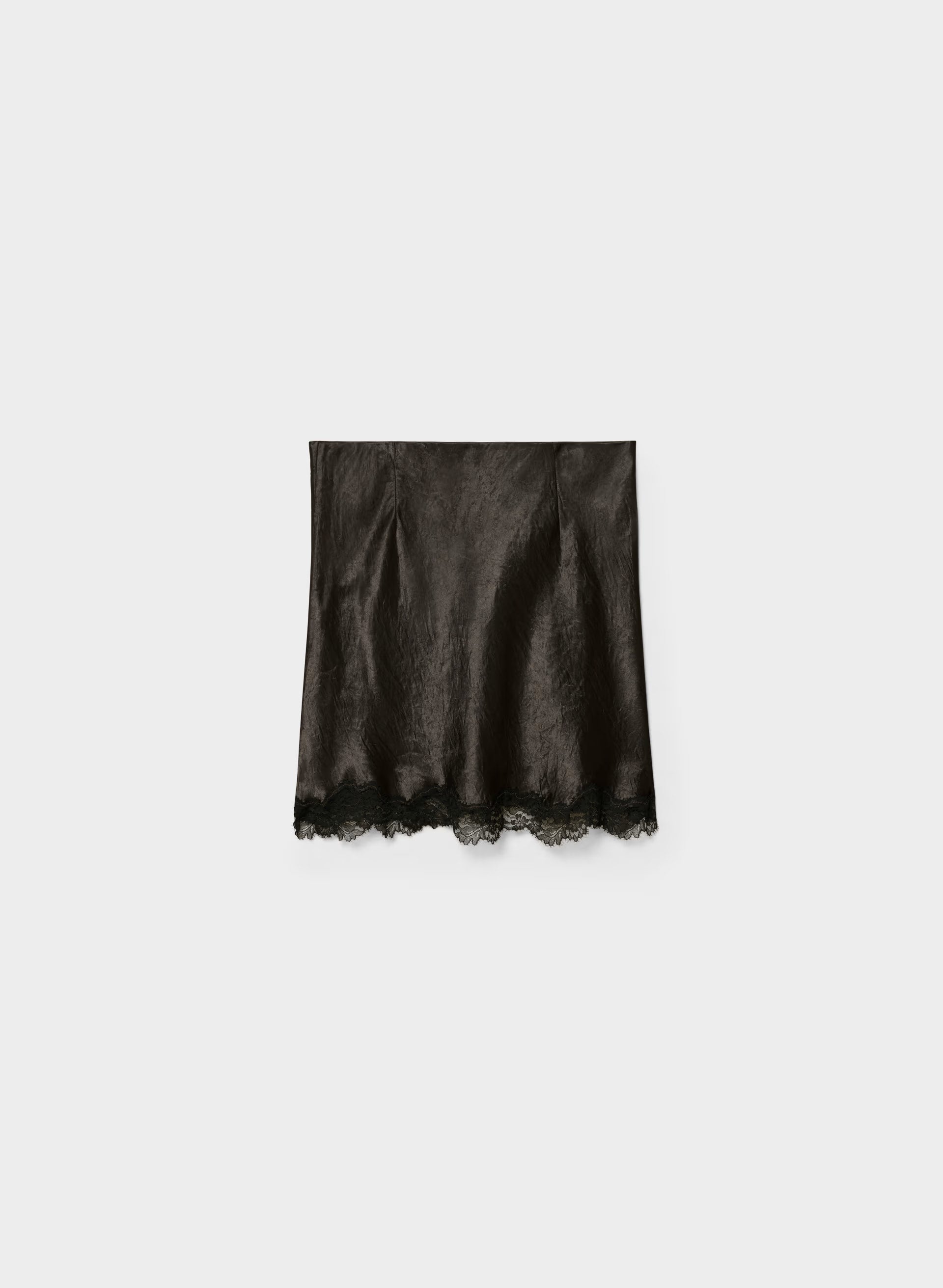 Downtown Satin Skirt - DARK COFFEE