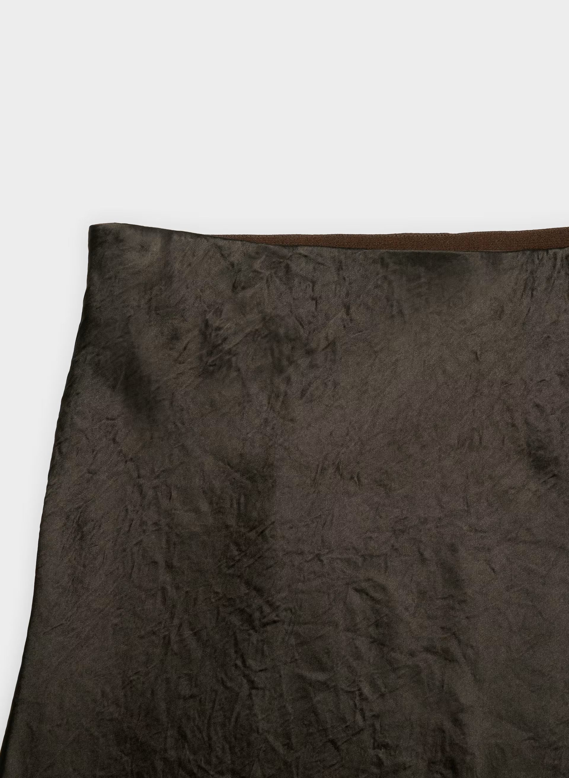 Downtown Satin Skirt - DARK COFFEE