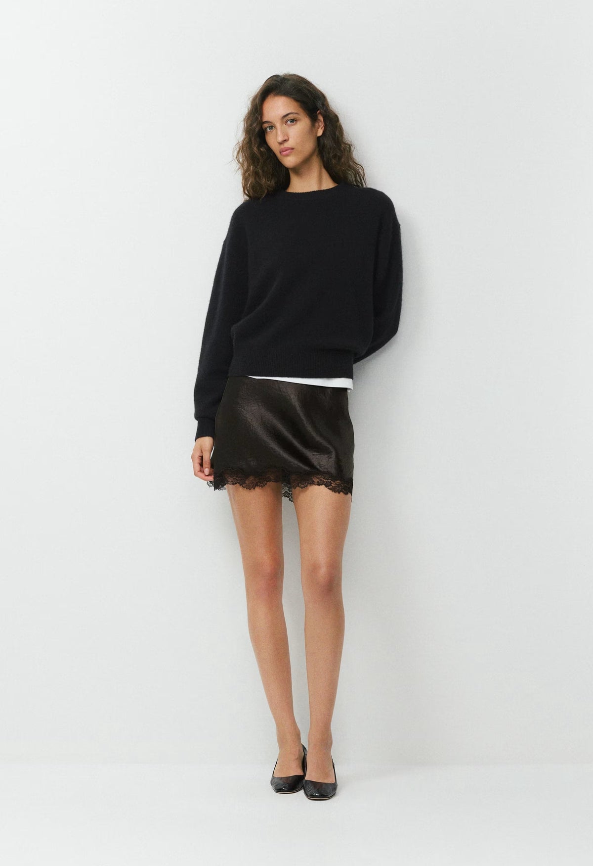 Downtown Satin Skirt - DARK COFFEE