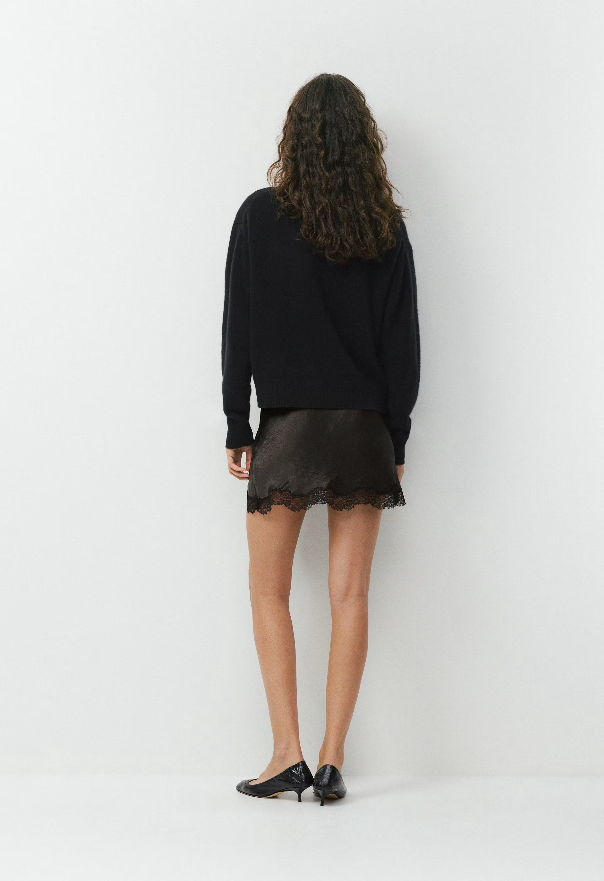 Downtown Satin Skirt - DARK COFFEE