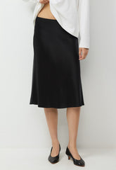 Confluence Silk Skirt - BLACK