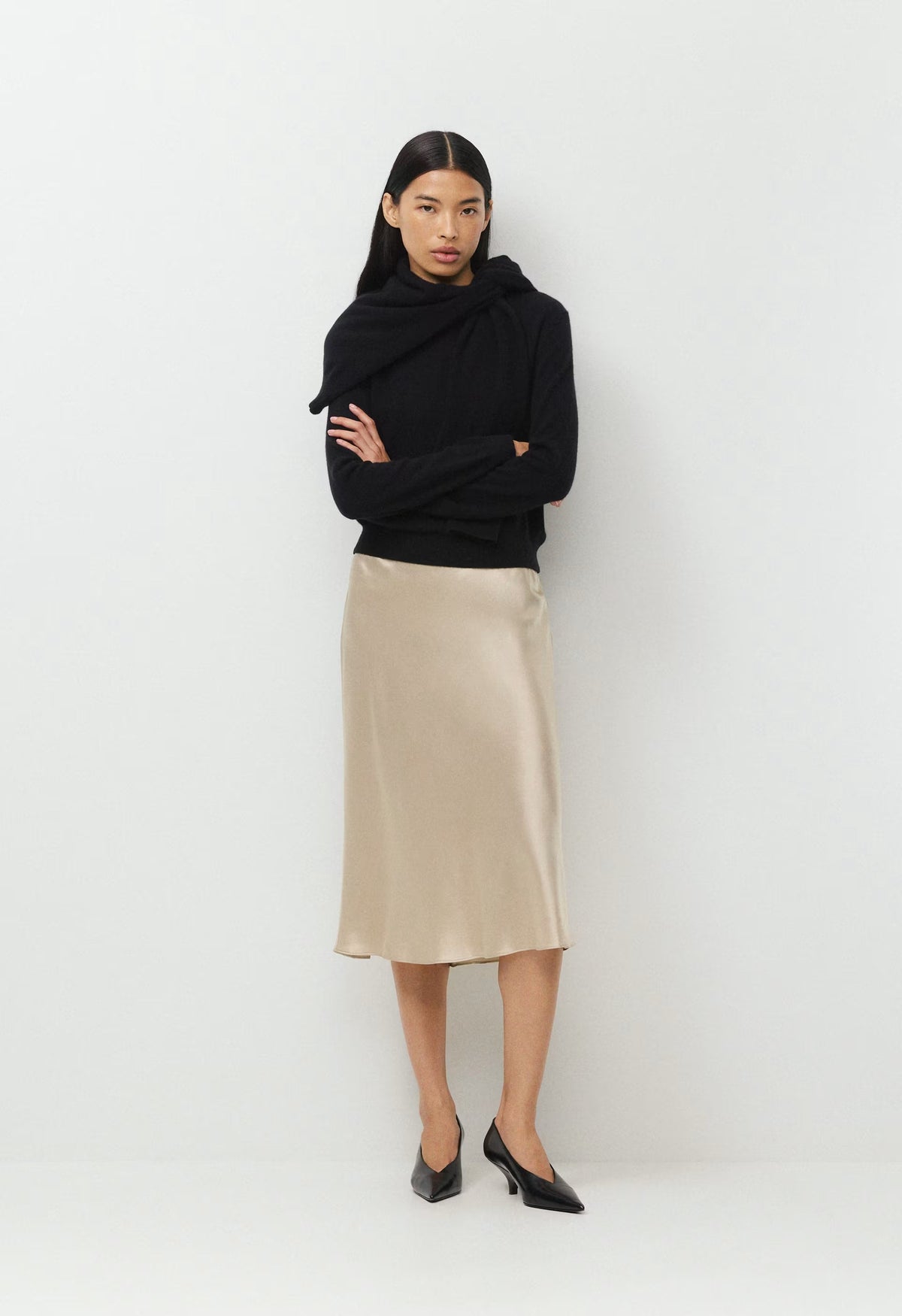 Confluence Silk Skirt - MARCONA BEIGE