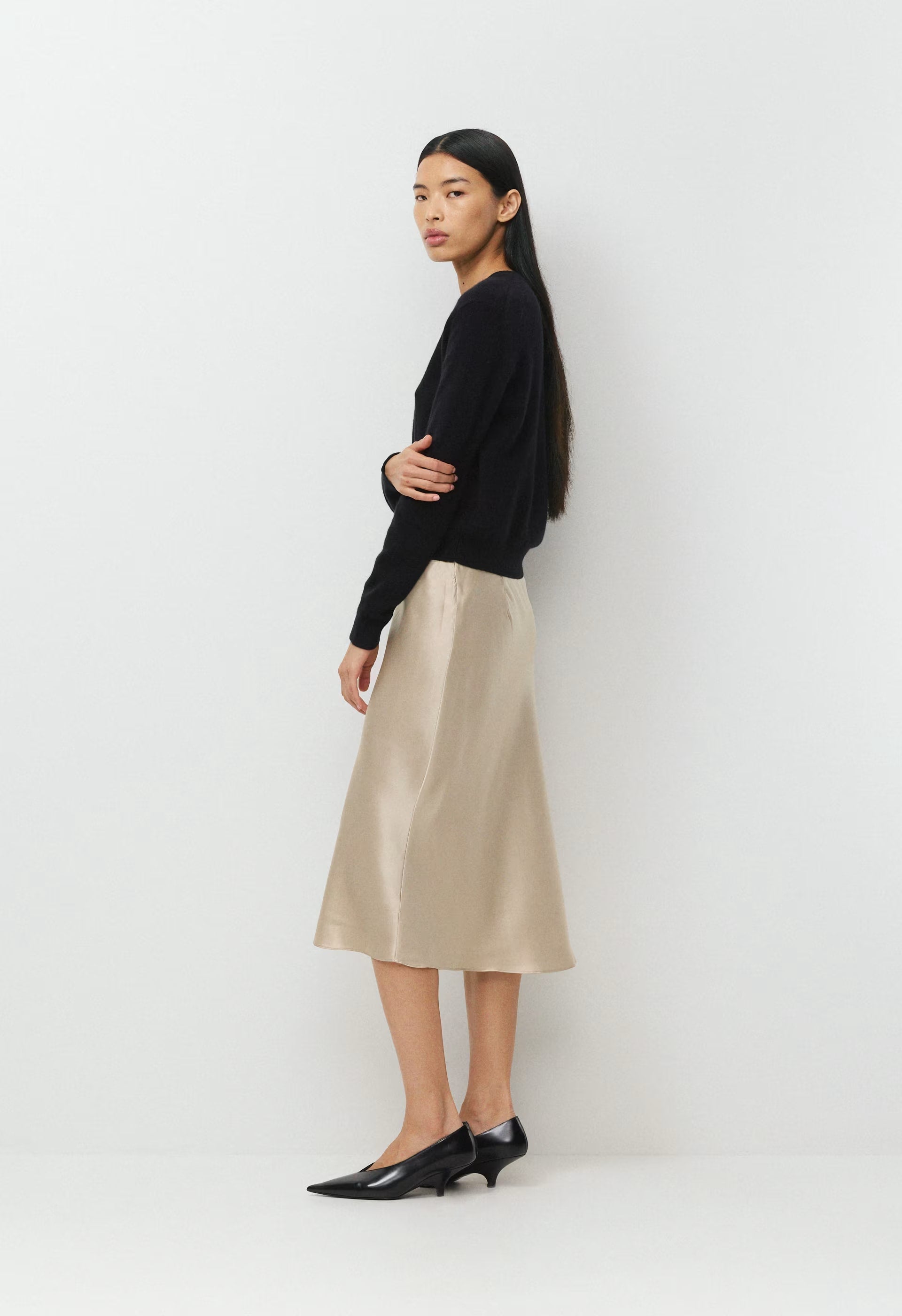 Confluence Silk Skirt - MARCONA BEIGE