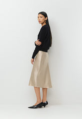 Confluence Silk Skirt - MARCONA BEIGE