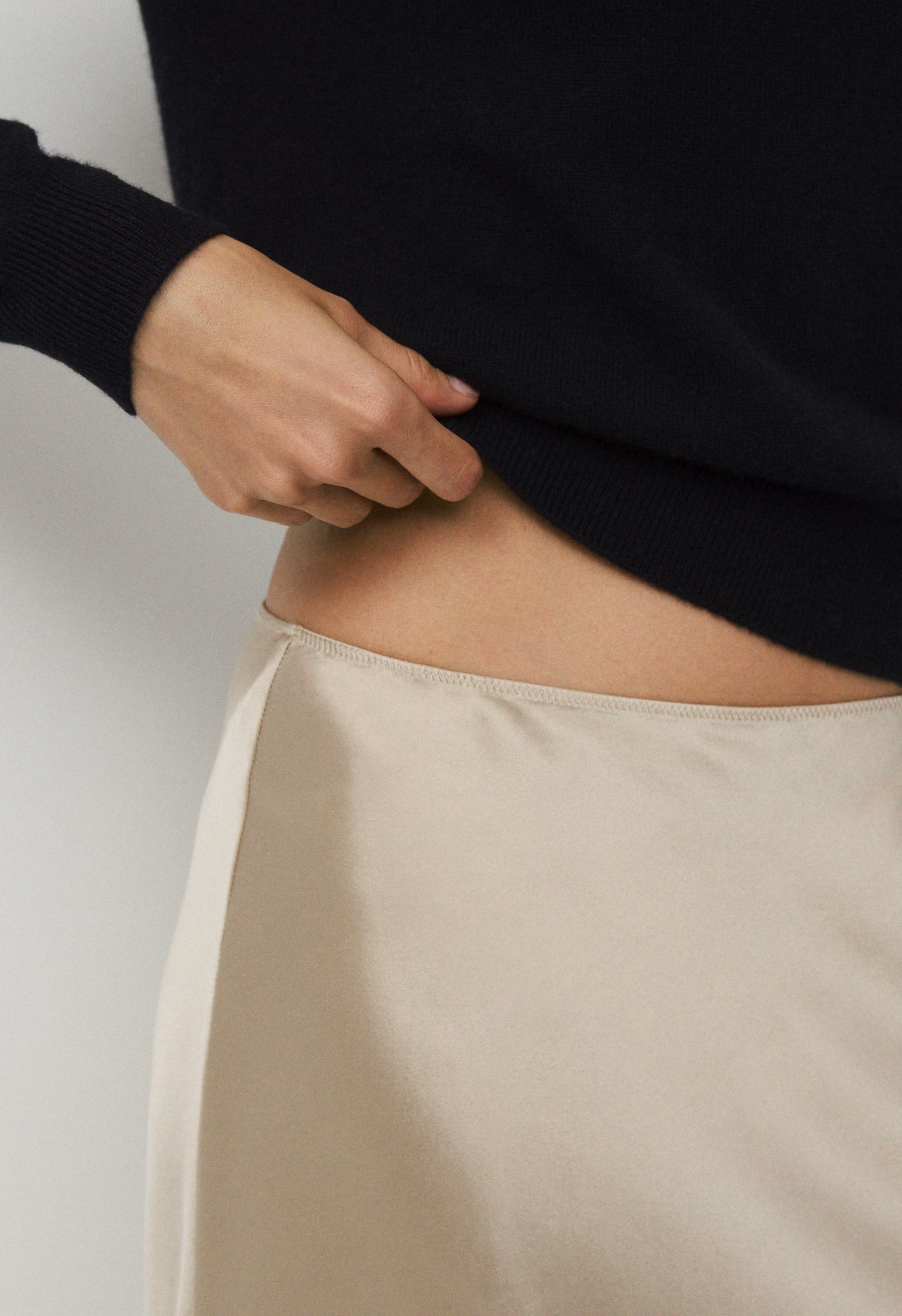 Confluence Silk Skirt - MARCONA BEIGE