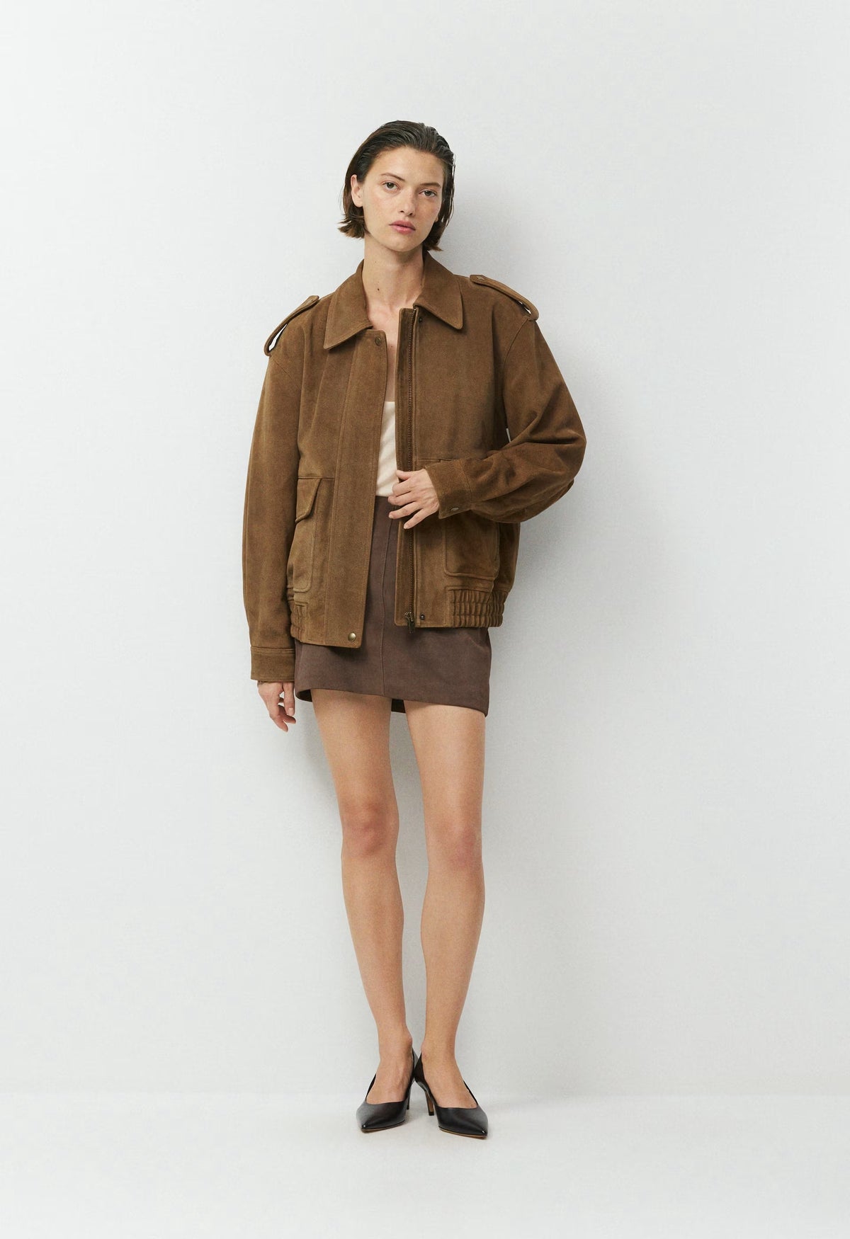 Petra Skirt - Suede - DARK CHOCOLATE