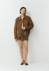 Petra Skirt - Suede - DARK CHOCOLATE