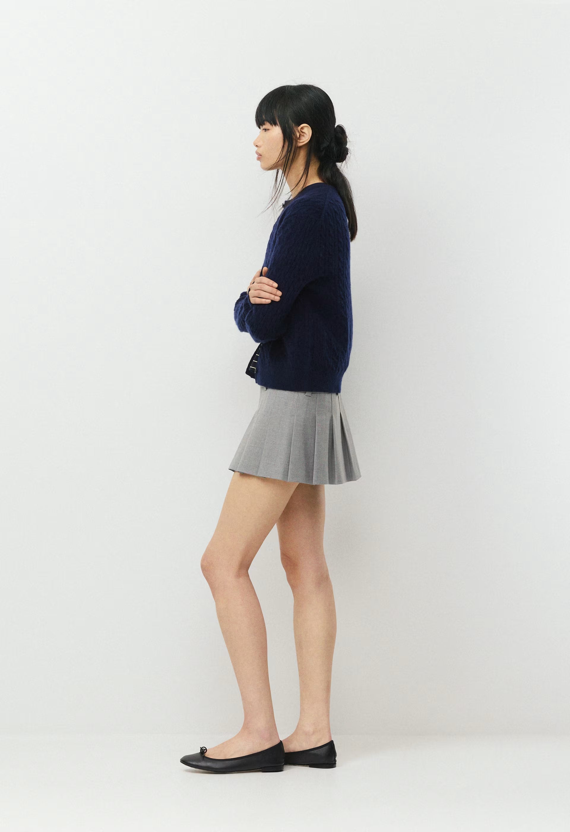 Olive Super Lo-Rise Micro Skort - HEATHER DARK GREY