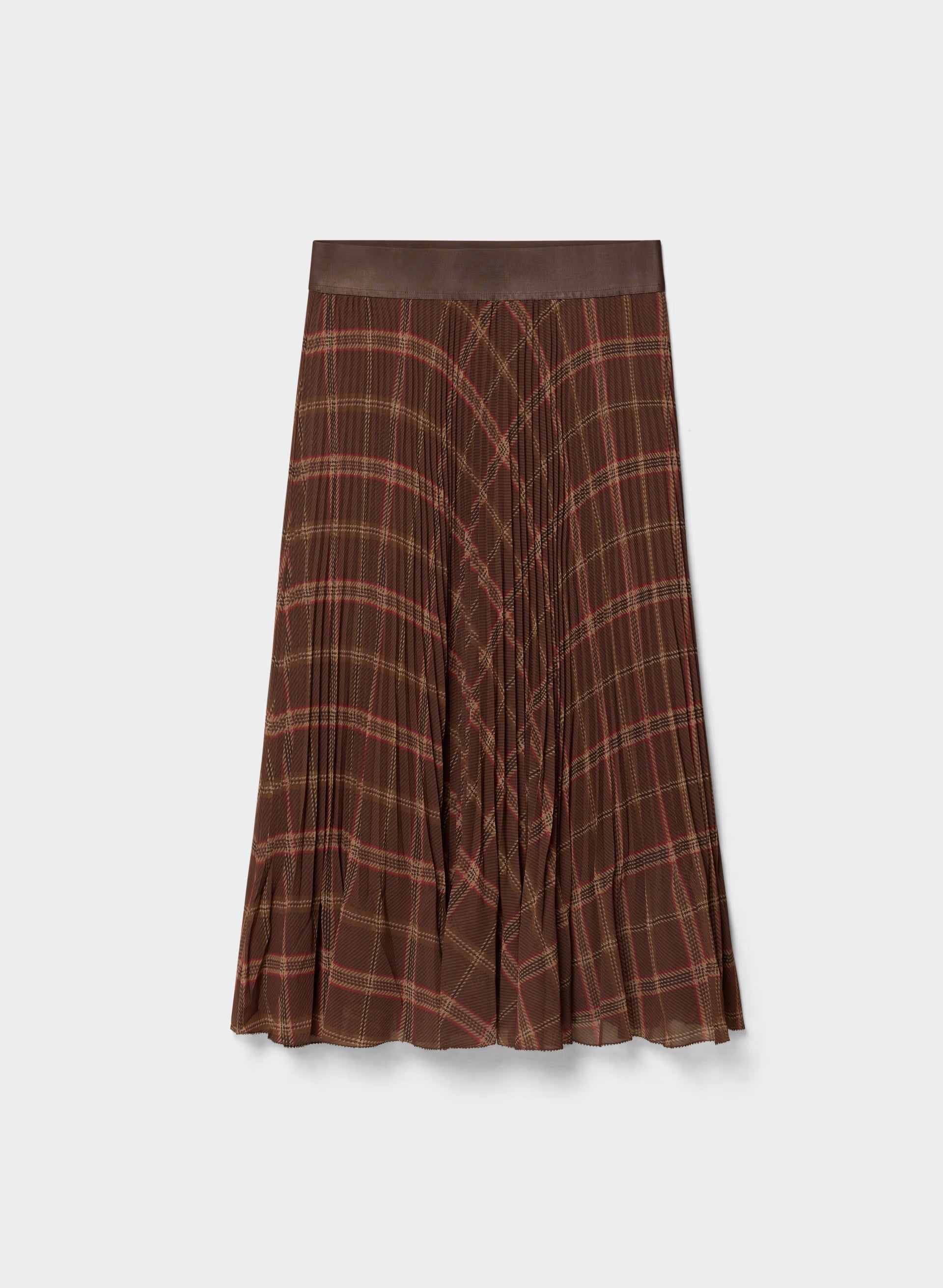 Twirl Skirt - DARK BROWN/RED