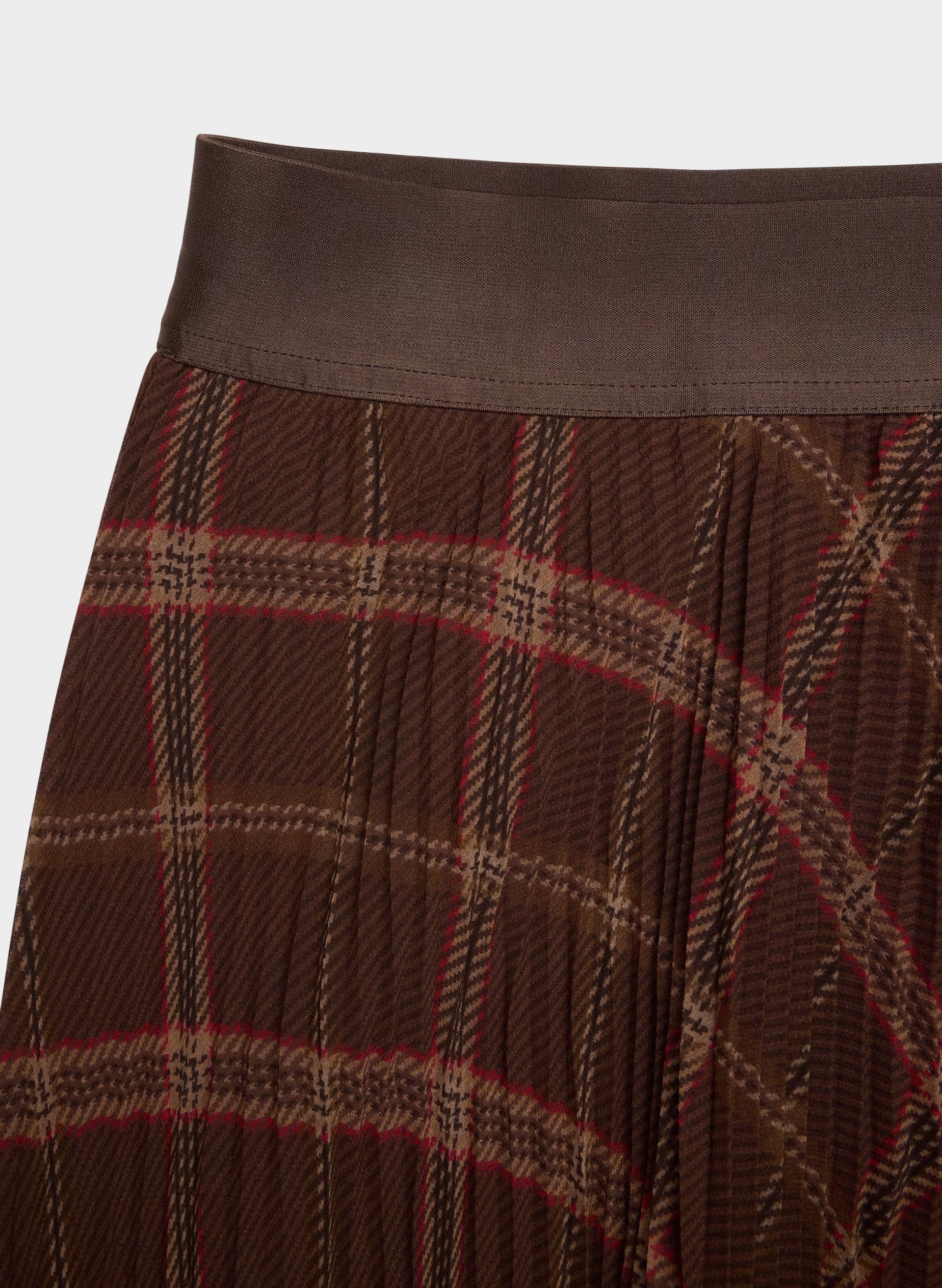 Twirl Skirt - DARK BROWN/RED