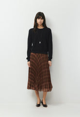 Twirl Skirt - DARK BROWN/RED