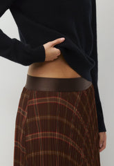 Twirl Skirt - DARK BROWN/RED