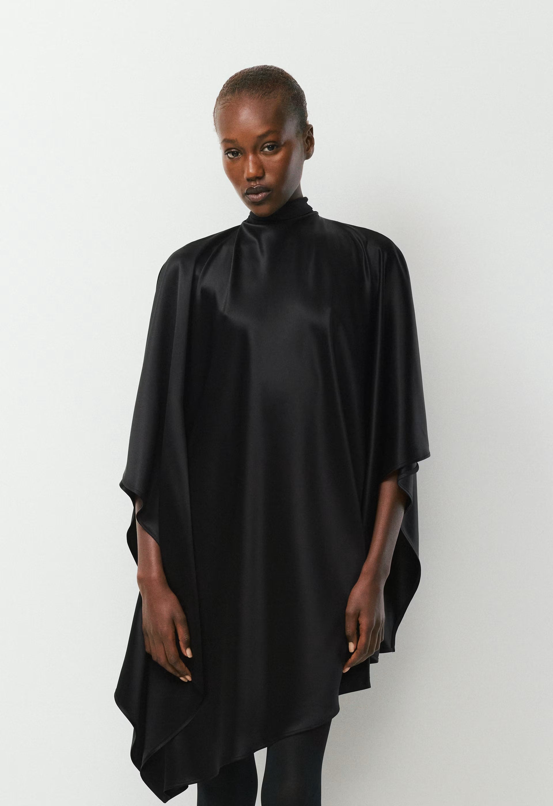 Fan Satin Dress - CACAO NIB BROWN
