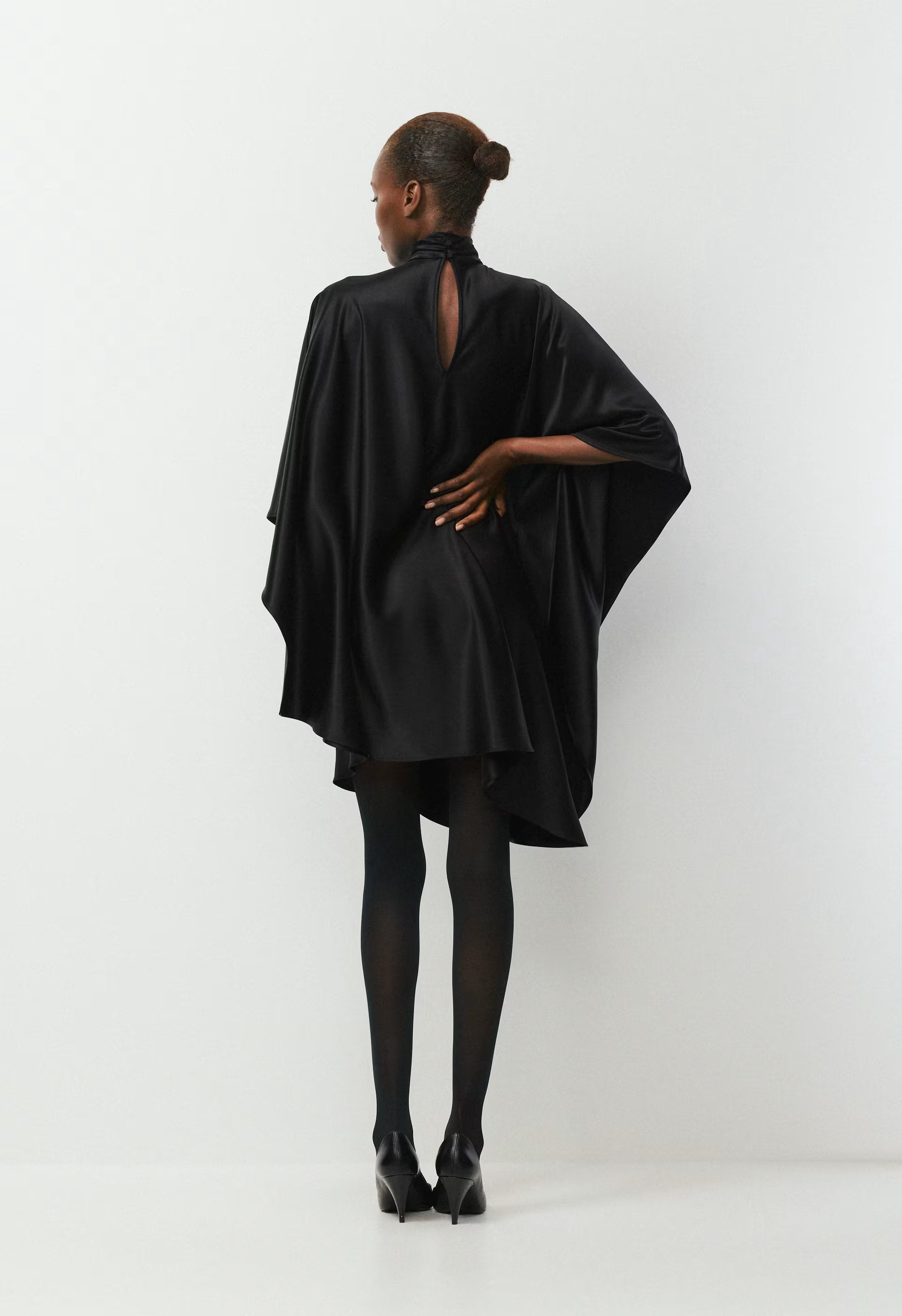 Fan Satin Dress - CACAO NIB BROWN