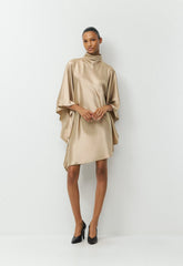 Fan Satin Dress - MARCONA BEIGE