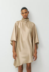 Fan Satin Dress - MARCONA BEIGE