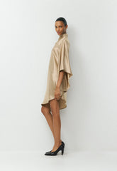 Fan Satin Dress - MARCONA BEIGE