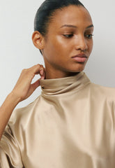 Fan Satin Dress - MARCONA BEIGE