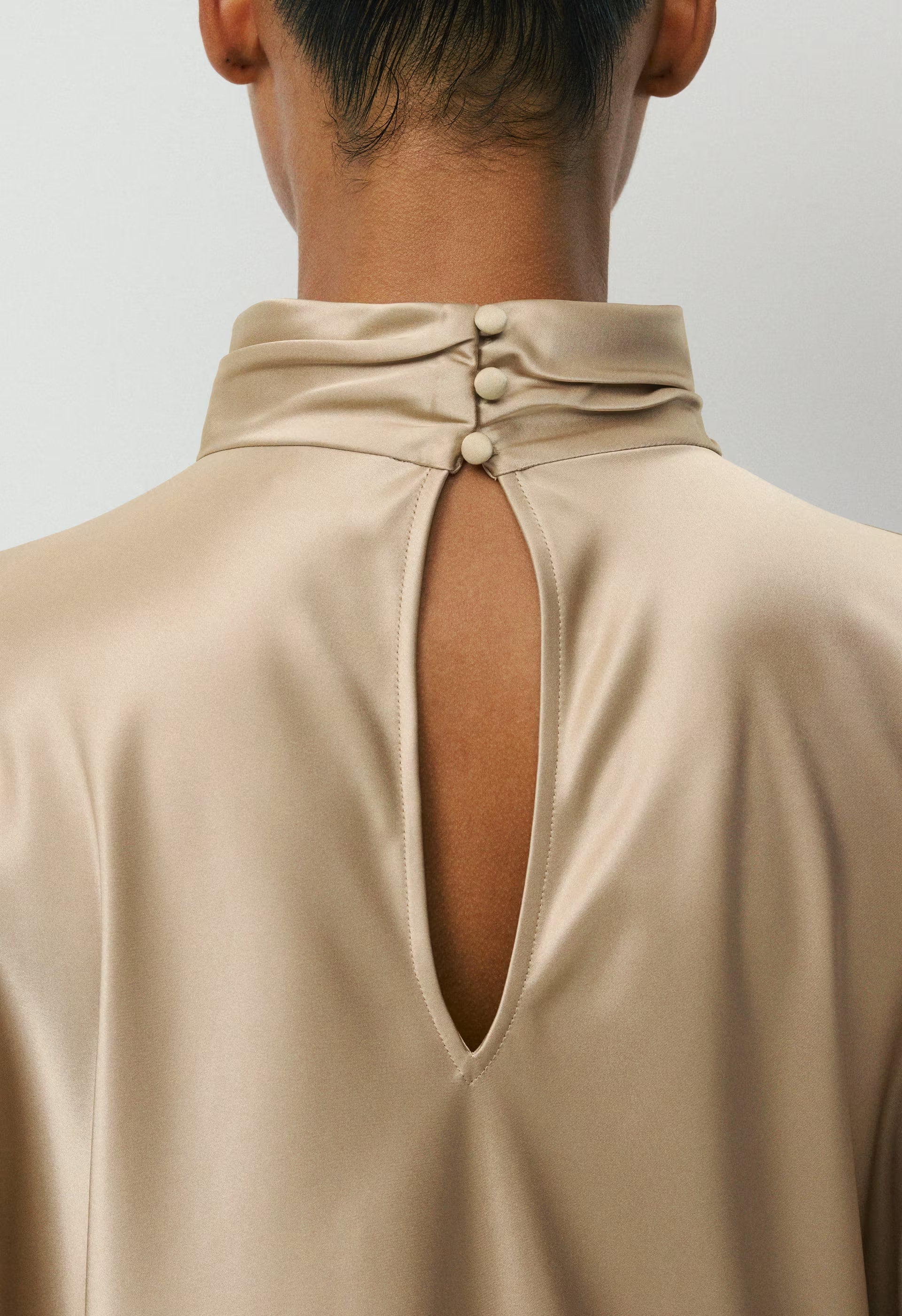 Fan Satin Dress - MARCONA BEIGE