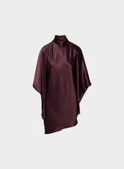 Fan Satin Dress - GALA PLUM
