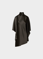 Fan Satin Dress - CACAO NIB BROWN