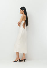Duskfall Satin Dress - LIGHT BIRCH