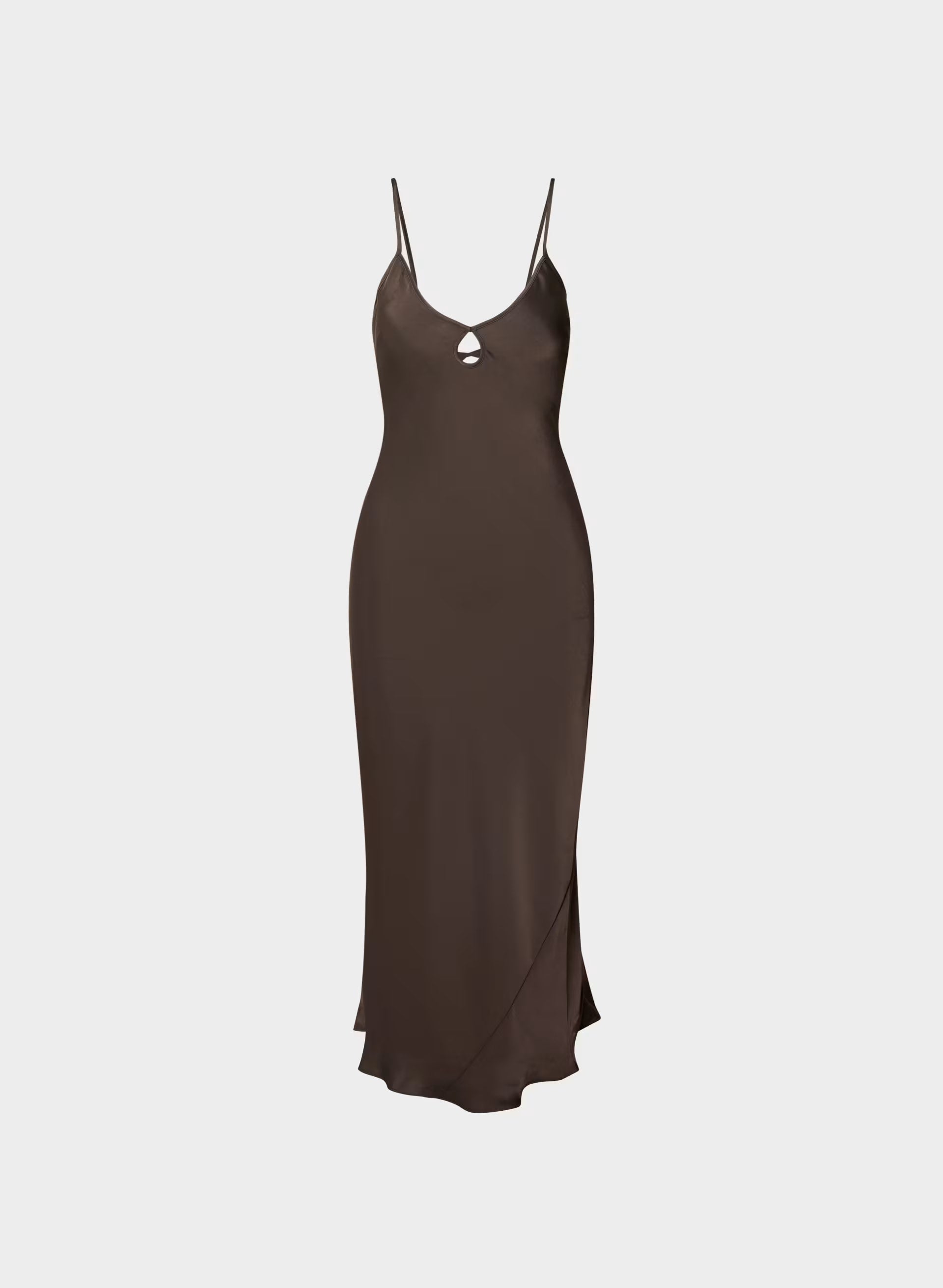 Duskfall Satin Dress - RICH MOCHA BROWN