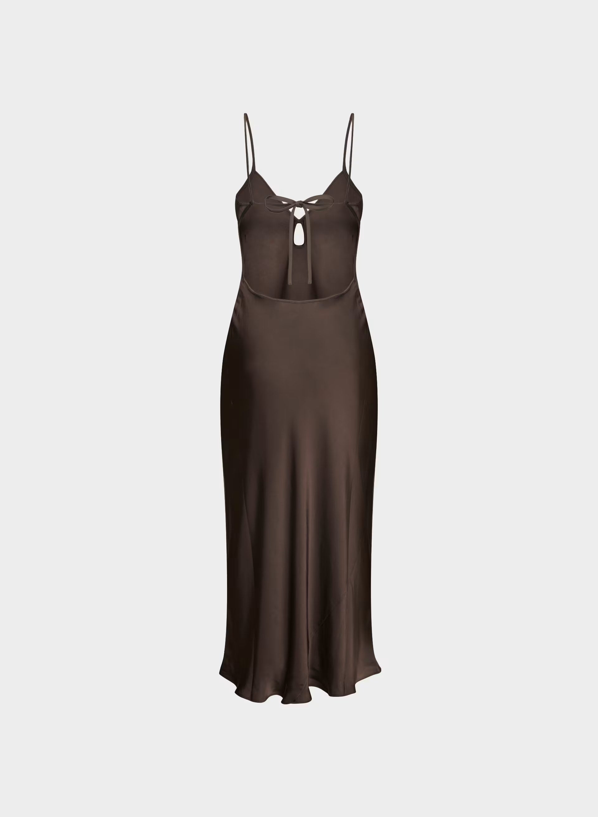 Duskfall Satin Dress - RICH MOCHA BROWN