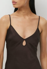 Duskfall Satin Dress - RICH MOCHA BROWN