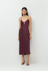 Duskfall Satin Dress - GALA PLUM
