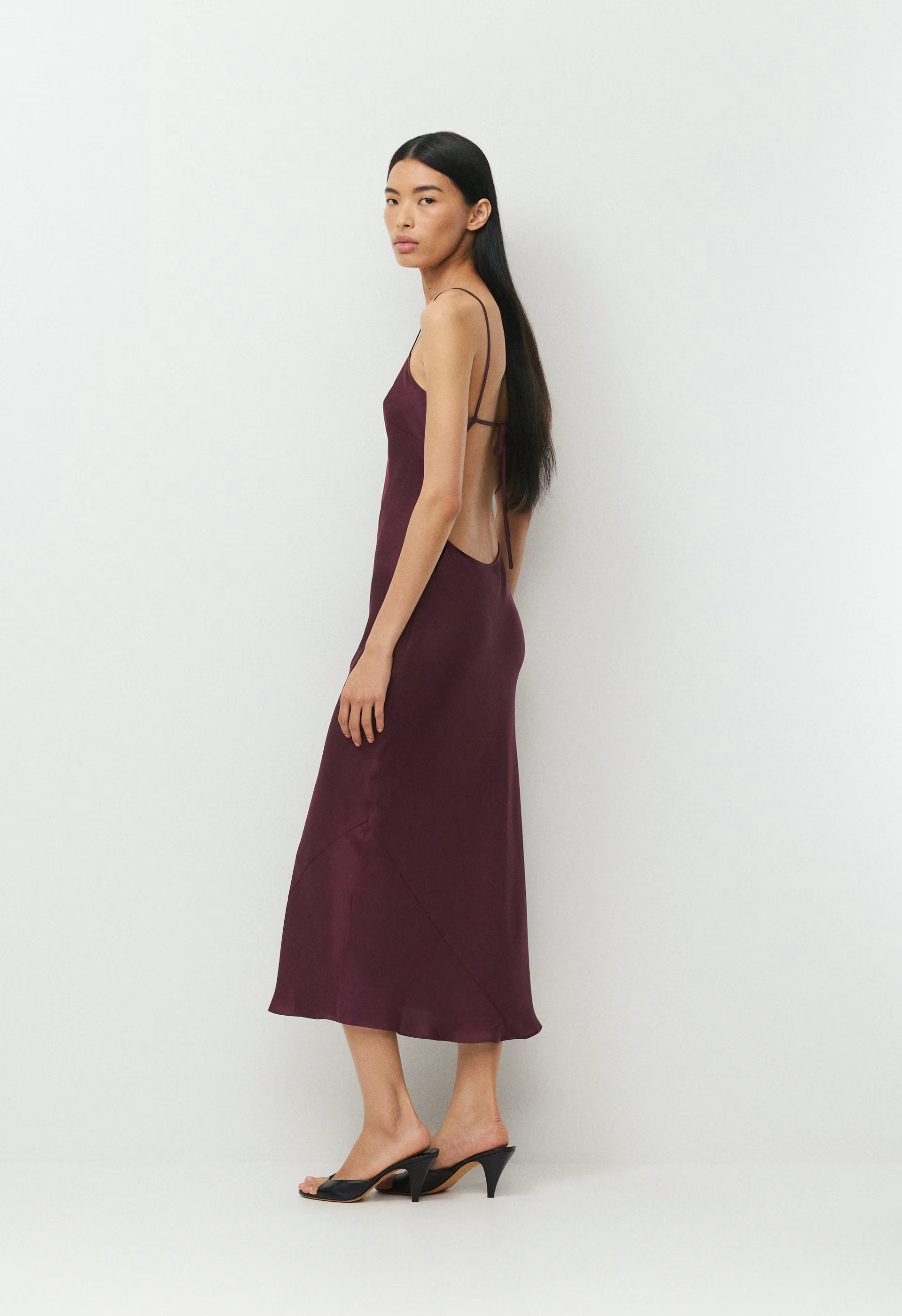 Duskfall Satin Dress - GALA PLUM