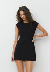 FigureKnit™ Priestly Dress - BLACK