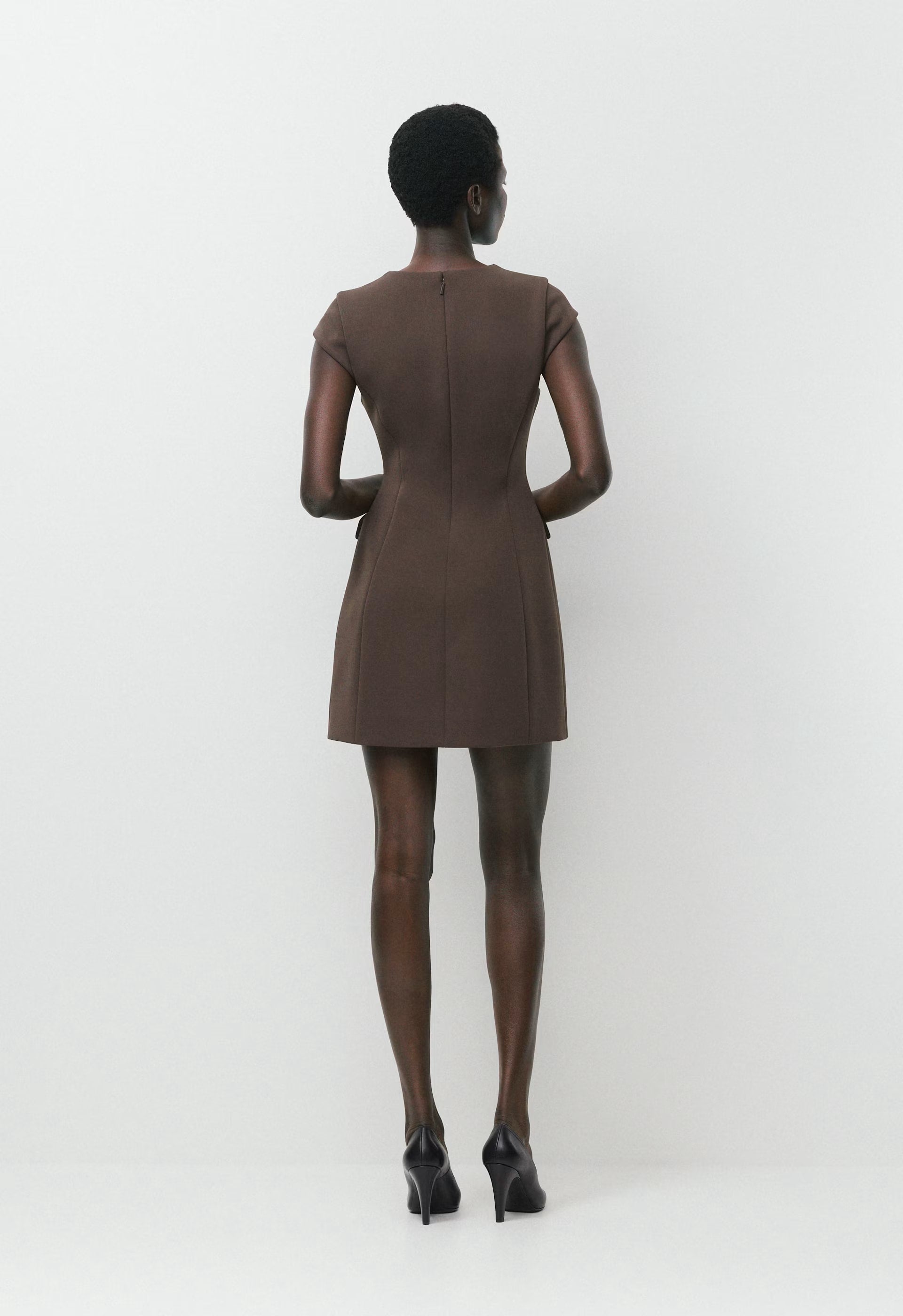 FigureKnit™ Priestly Dress - RICH MOCHA BROWN