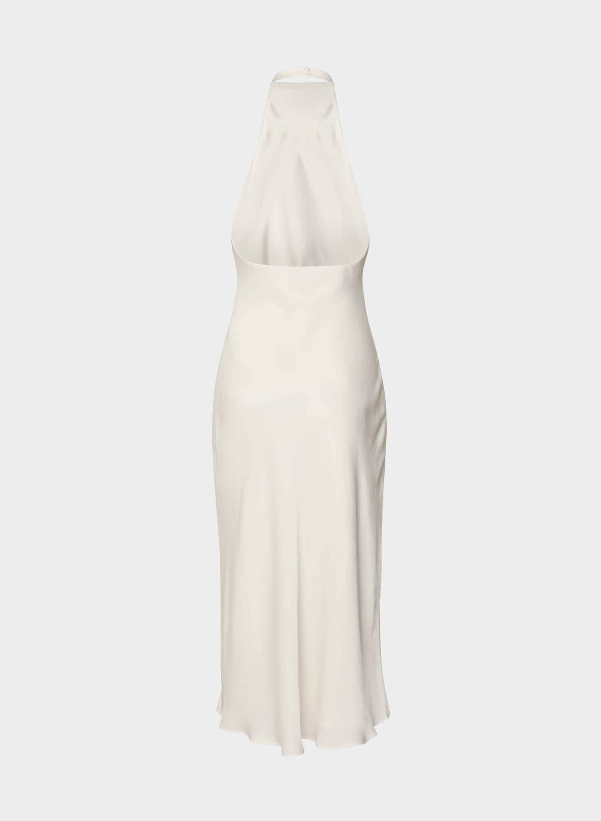 Audience Satin Maxi Halter Dress - LIGHT BIRCH