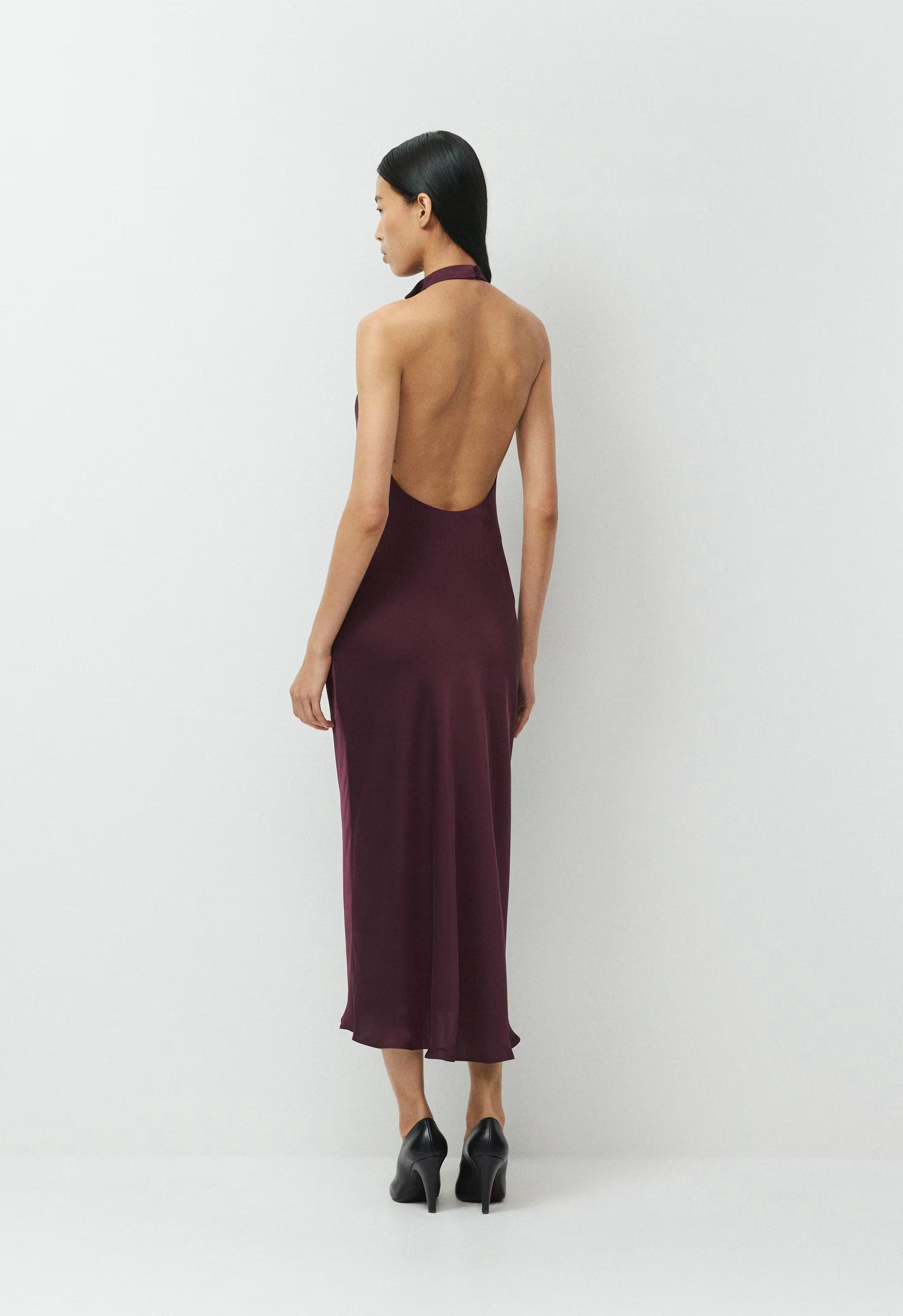 Audience Satin Maxi Halter Dress - CARDAMON