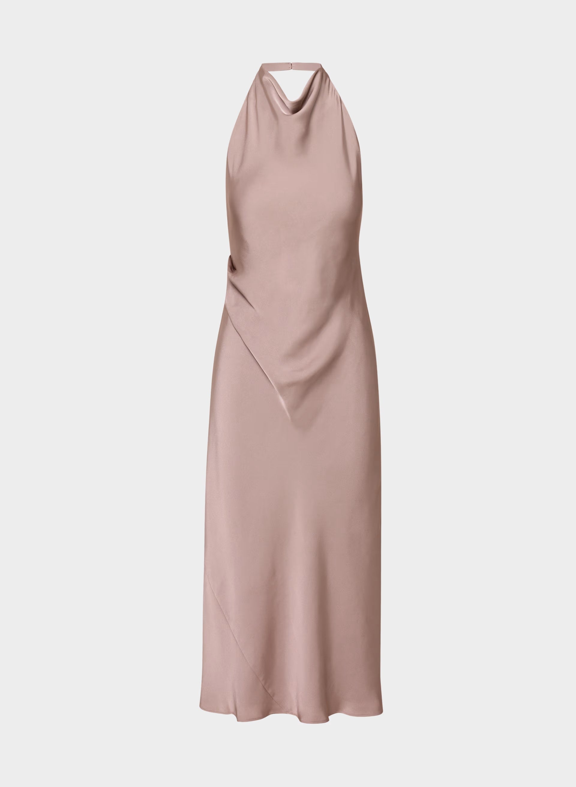 Audience Satin Maxi Halter Dress - DUSTY MAUVE