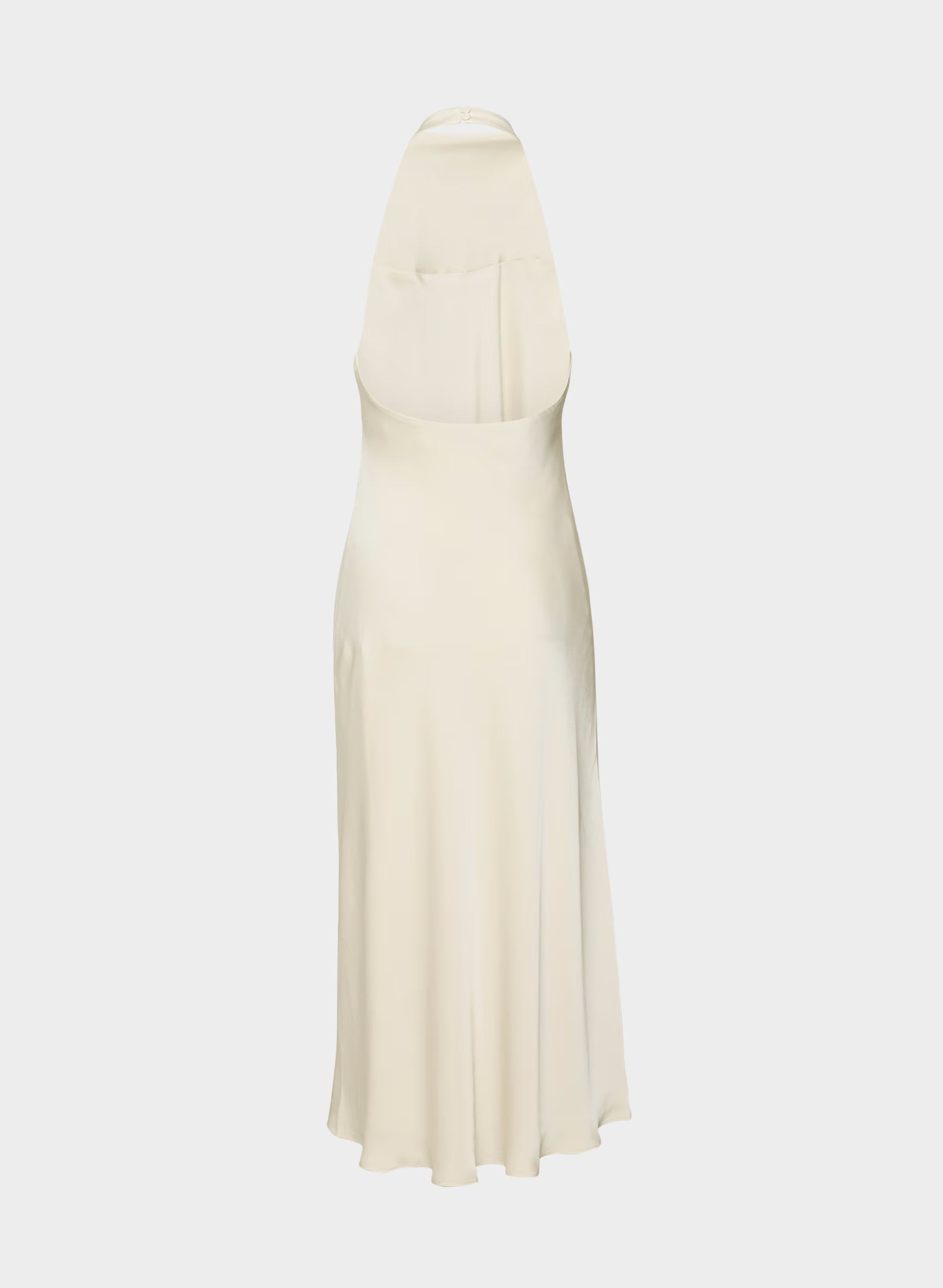 Audience Satin Maxi Halter Dress - SEASIDE CREAM