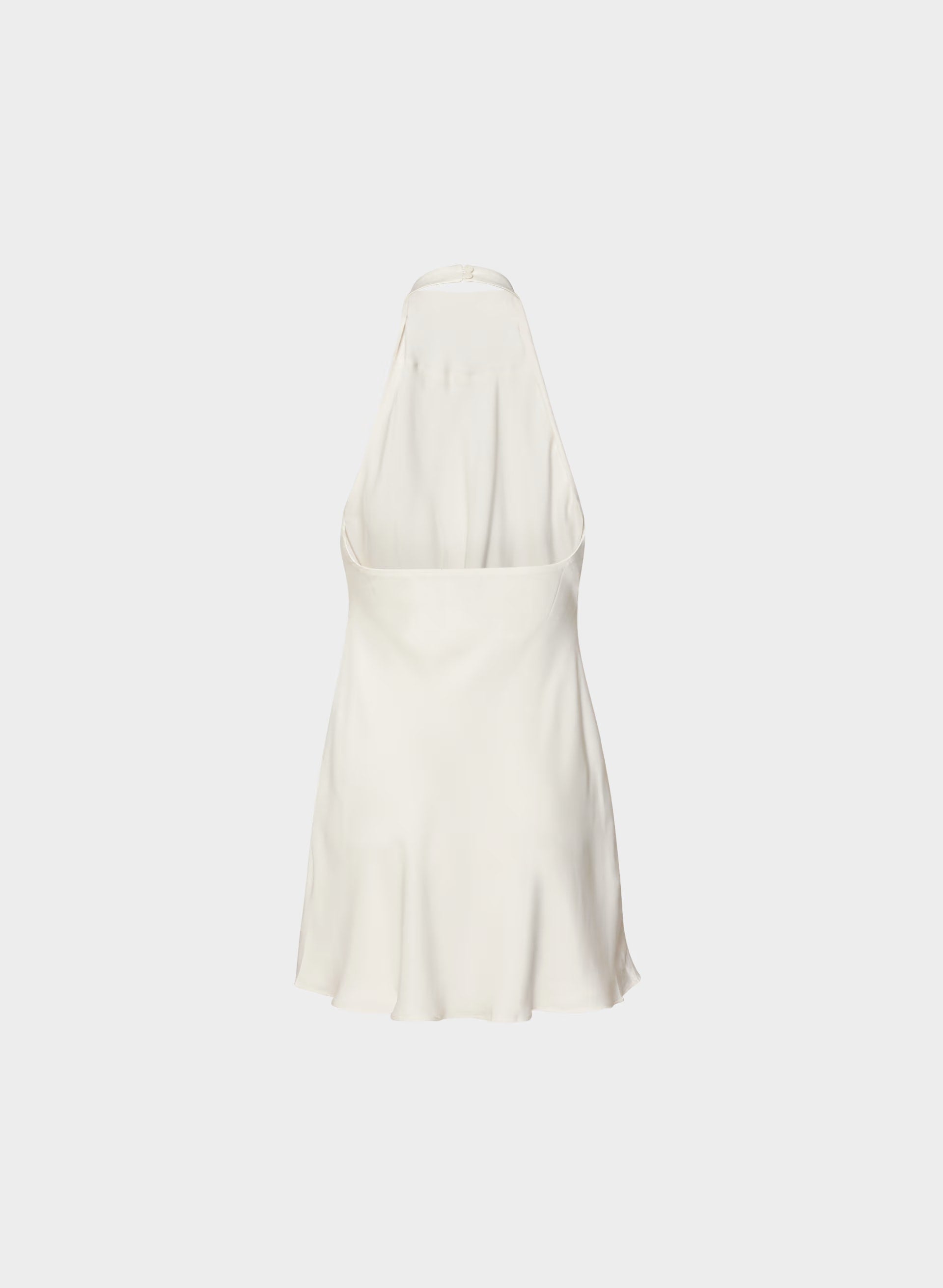 Audience Satin Mini Halter Dress - LIGHT BIRCH