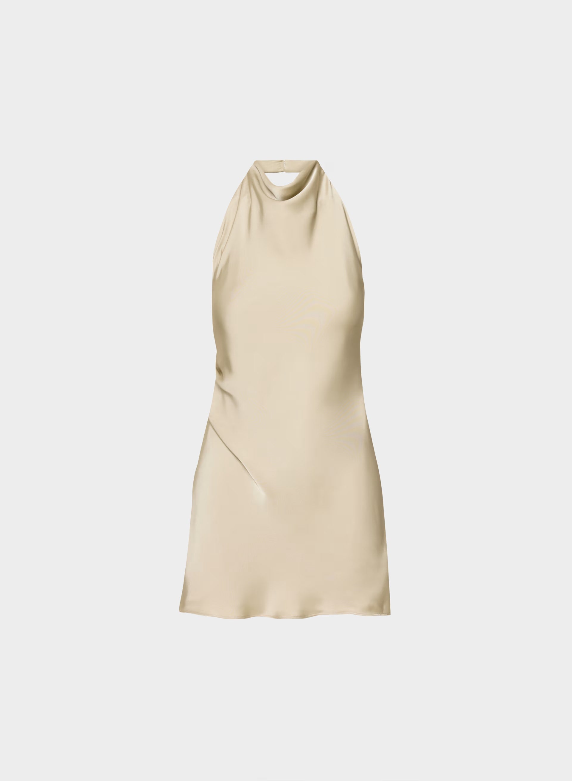 Audience Satin Mini Halter Dress - MARCONA BEIGE