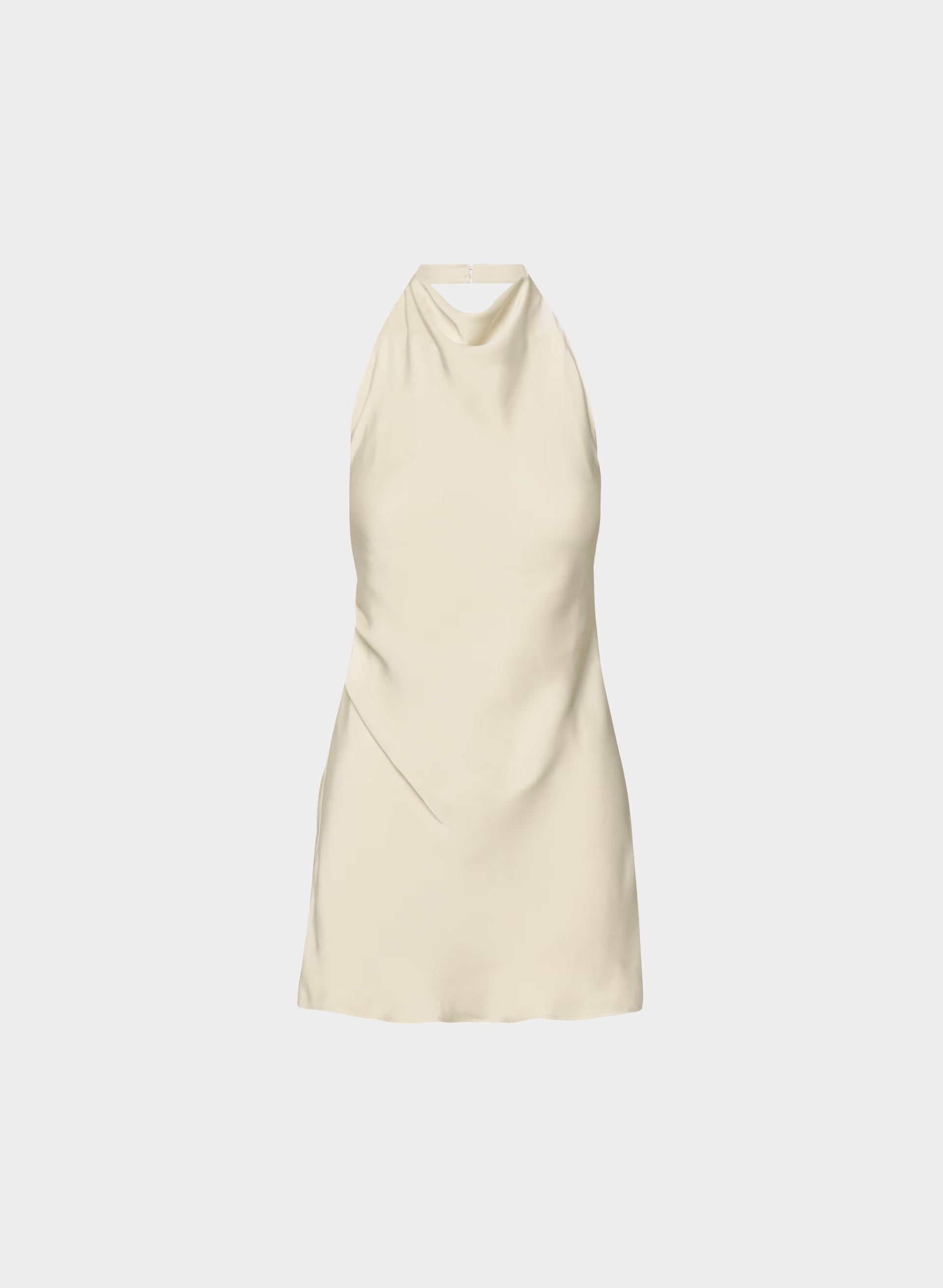 Audience Satin Mini Halter Dress - SEASIDE CREAM