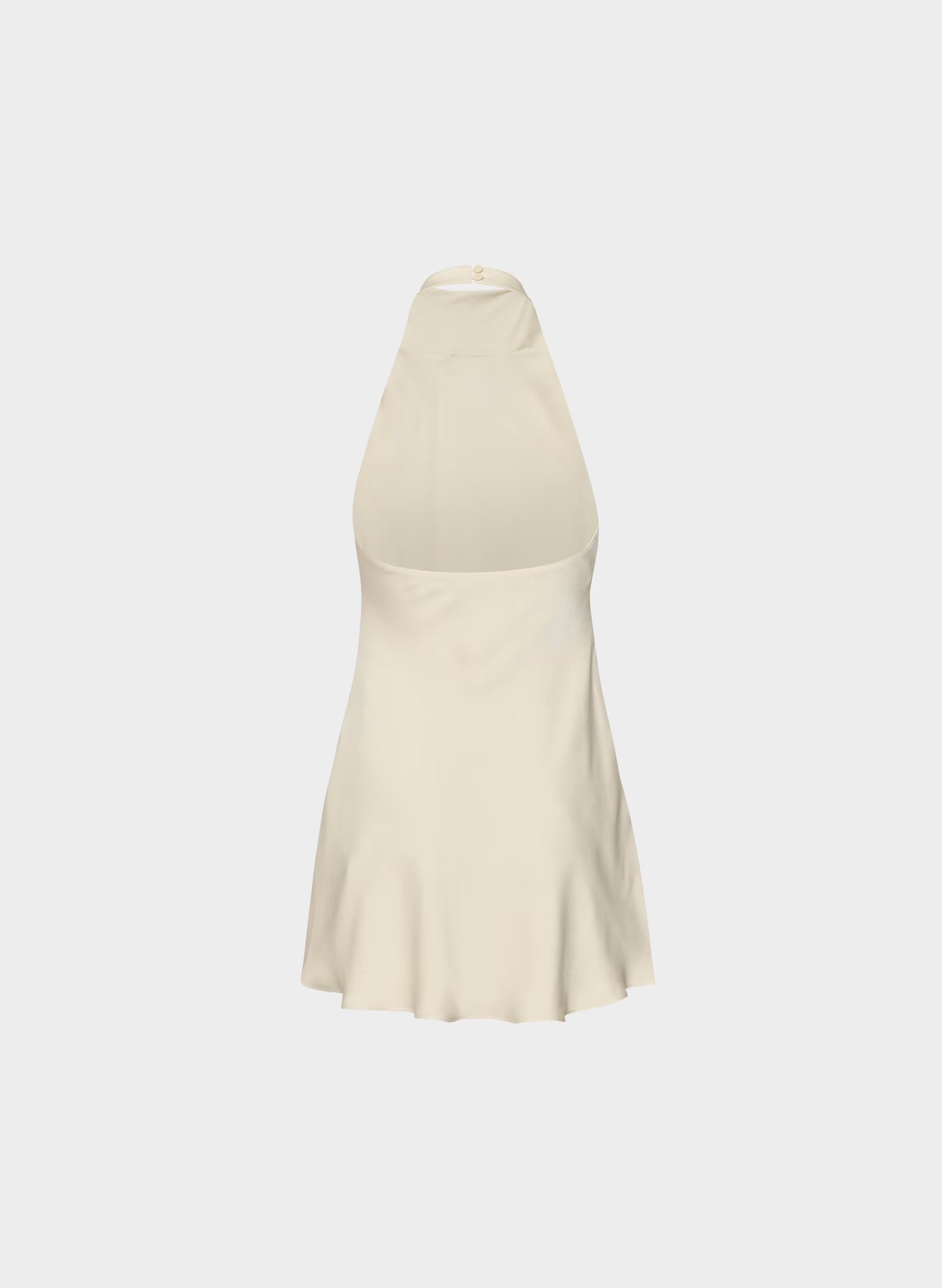 Audience Satin Mini Halter Dress - SEASIDE CREAM