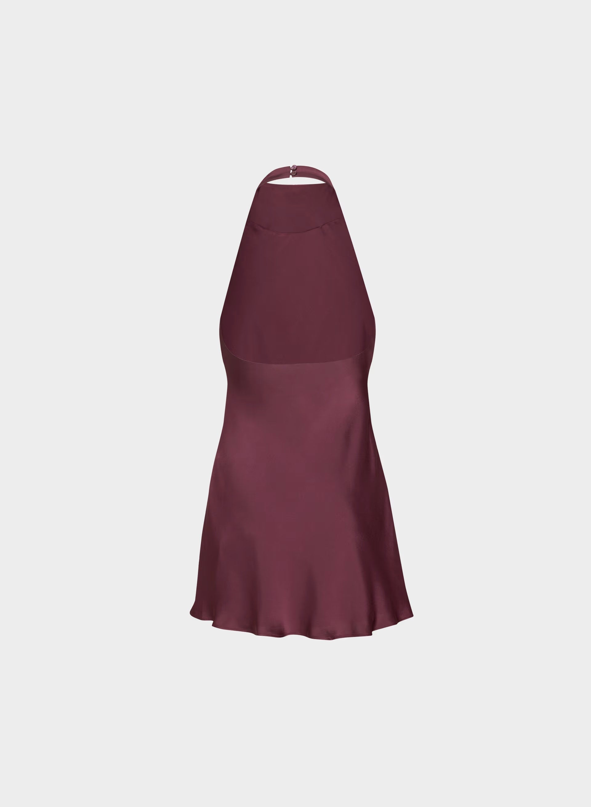 Audience Satin Mini Halter Dress - GALA PLUM