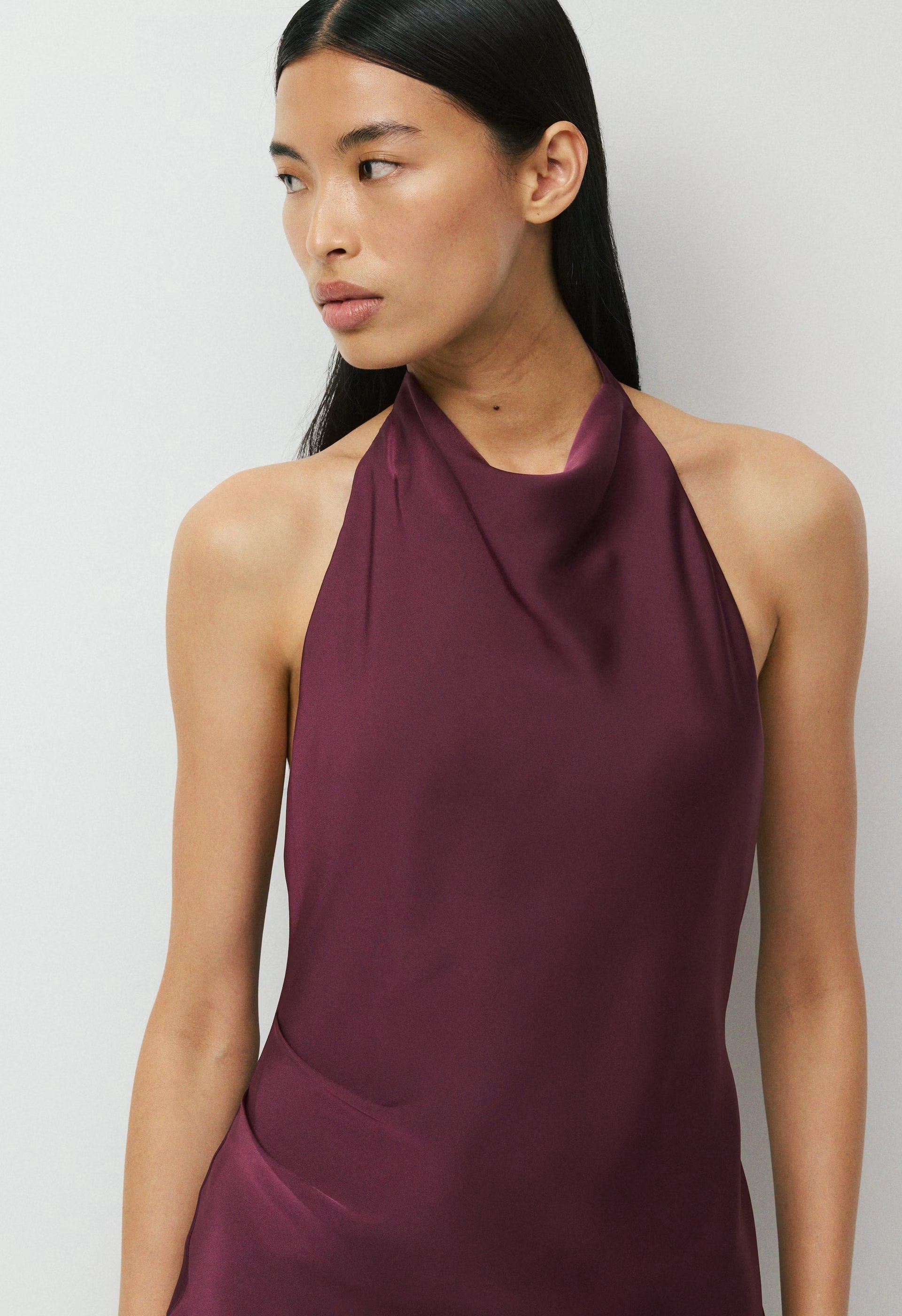 Audience Satin Mini Halter Dress - PANORAMA BLUE