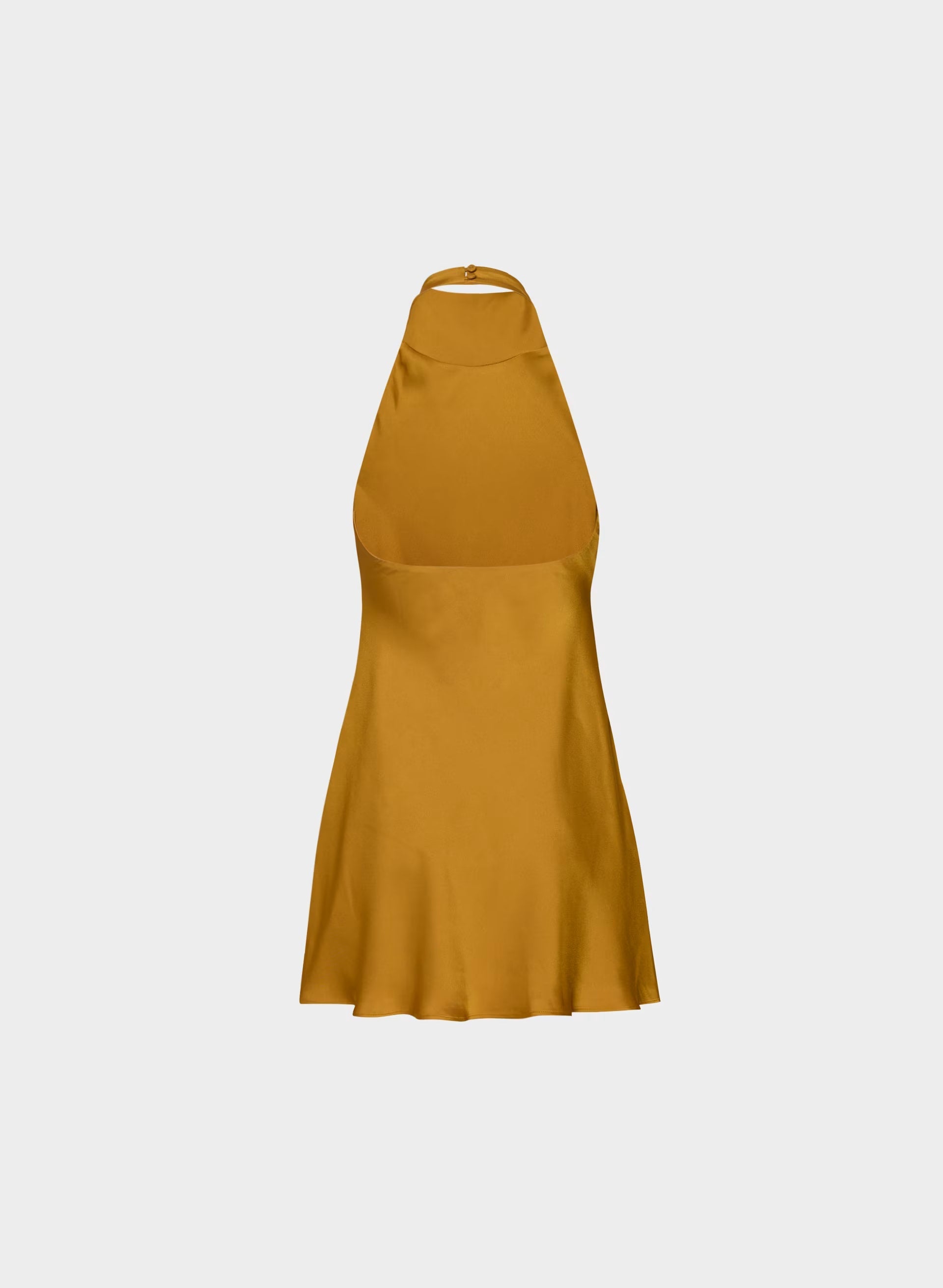 Audience Satin Mini Halter Dress - SHERRY OCHRE