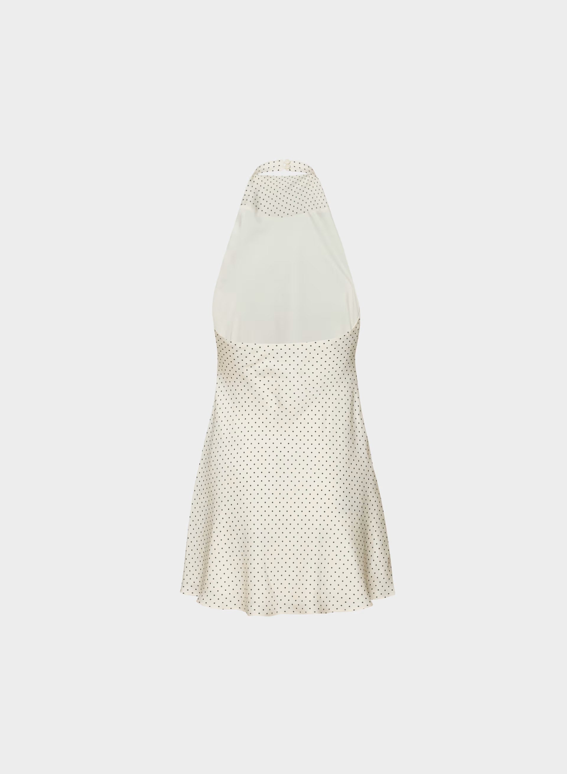 Audience Satin Mini Halter Dress - BIRCH/BLACK