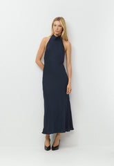 Tidal Satin Halter Dress - ADMIRAL