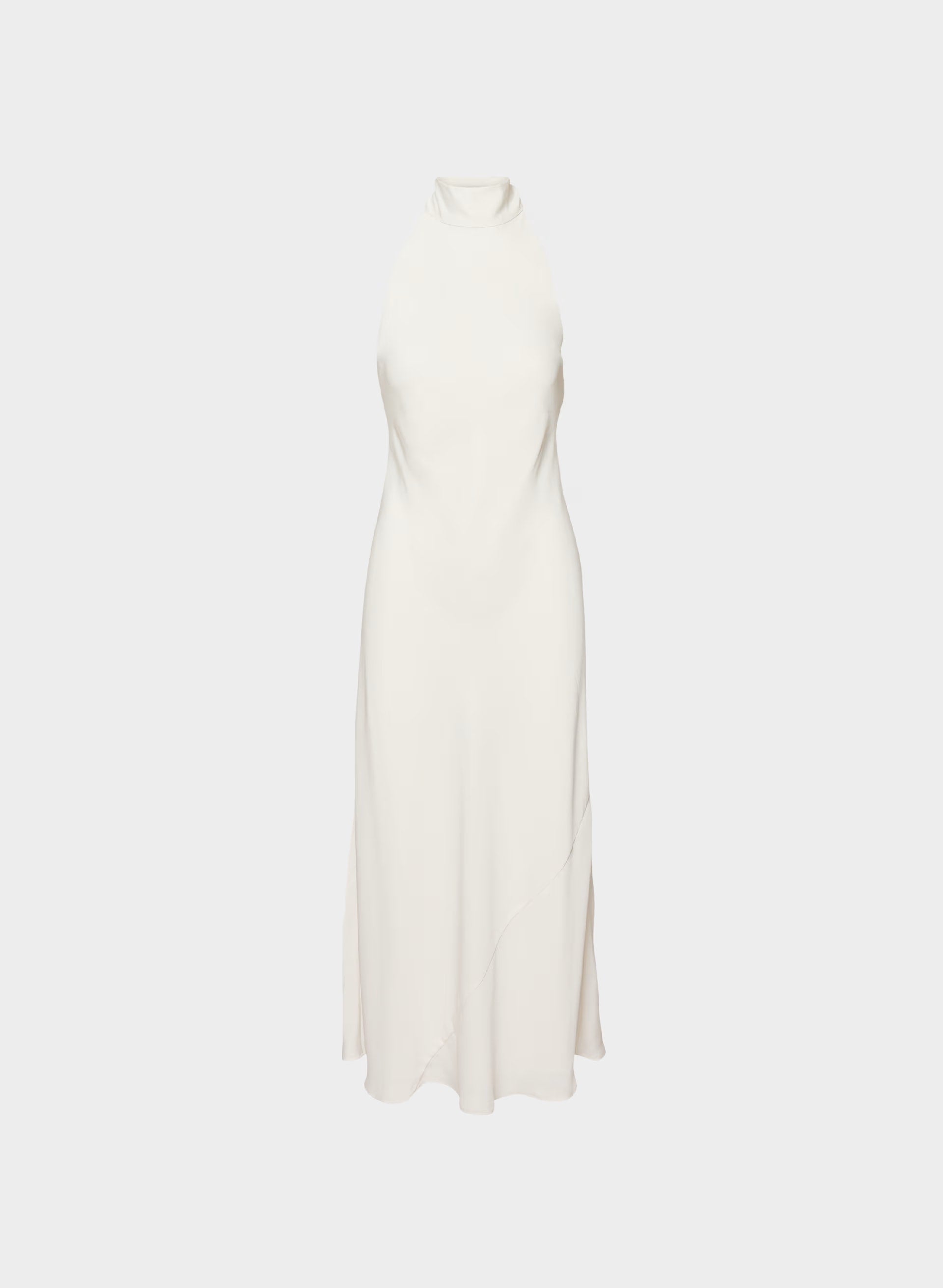 Tidal Satin Halter Dress - LIGHT BIRCH